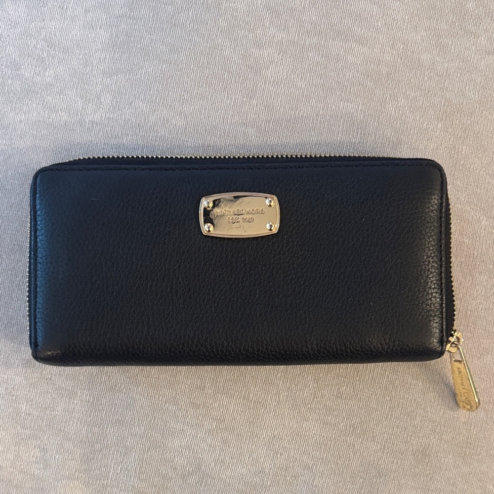 Michael Kors Black Wallet with Gold Accents